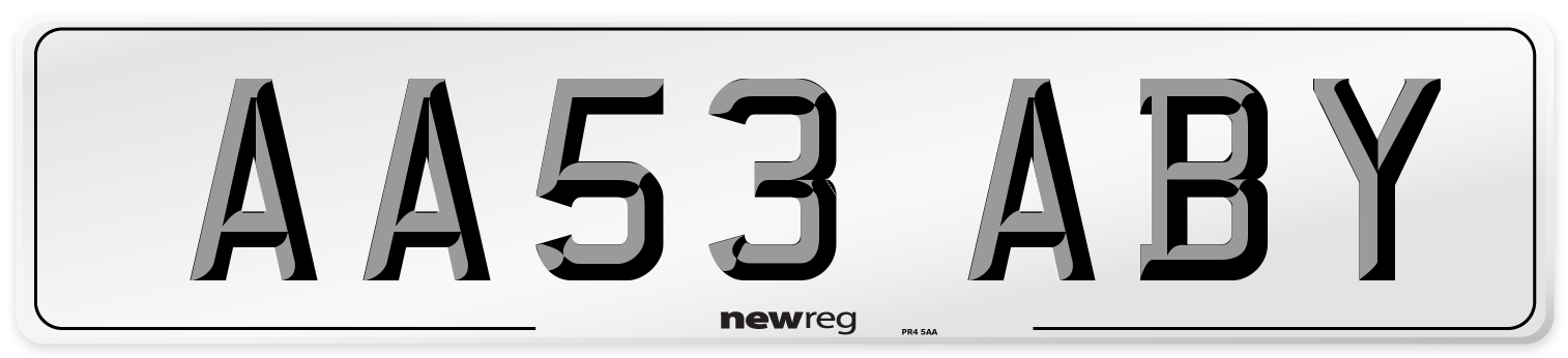 AA53 ABY Number Plate from New Reg